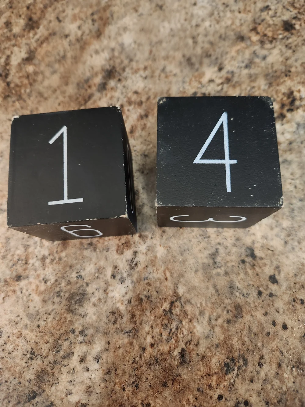 Black Wooden Number Blocks Rustic